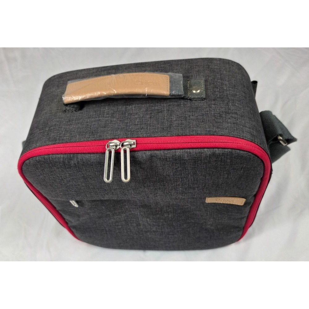 Cricut Easy Press 9x9 Machine Carrying Case Gray Red Padded Storage Travel Bag